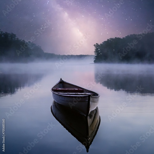 Empty Canoe on the lake