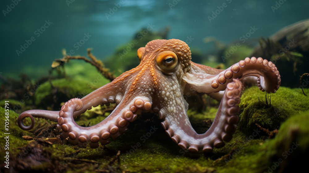 octopus in the sea. generative ai