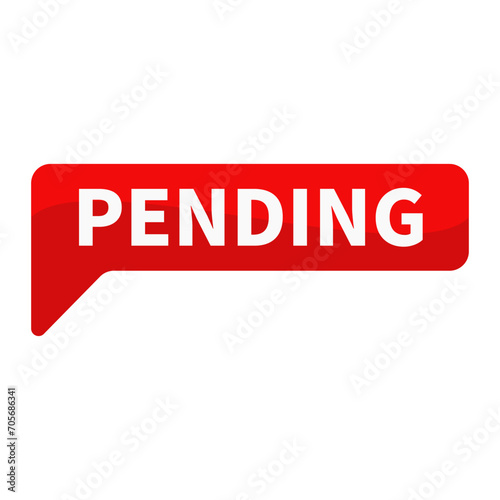 Pending Red Rectangle Shape For Wait Information Announcement Business Marketing Social Media 