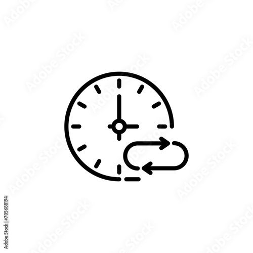 Change or update the date icon designed in a line style on white background.