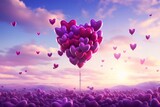 purple Heart Balloons Flying
