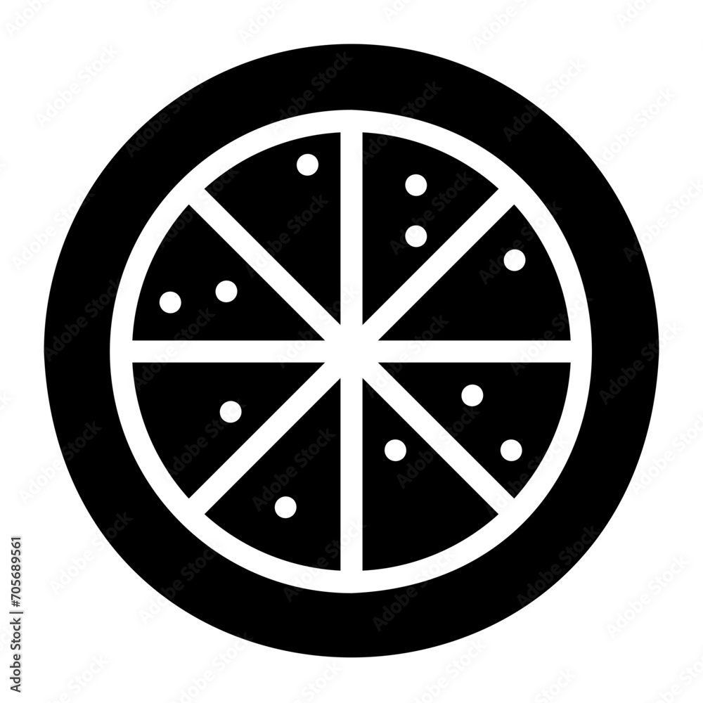 Obraz premium pizza glyph icon