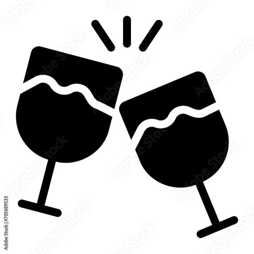 cheers glyph icon