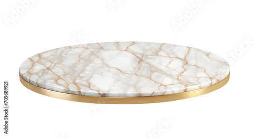 White gold marble luxury texture golden line pattern stone table top isolated on white background, for product display