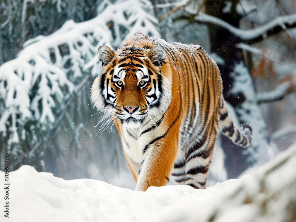 Obraz premium tiger in snow
