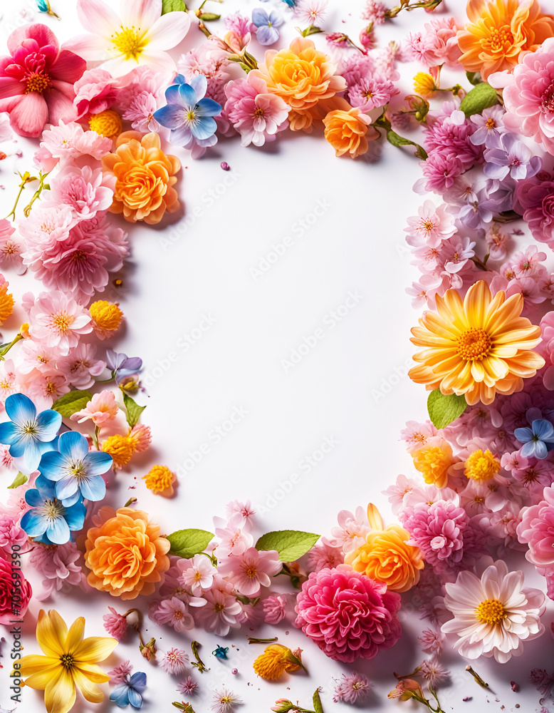 frischer Rahmen aus bunten Blumen Blüten des Frühling und Sommer voller Kraft und Farbe als Dekoration Hintergründe Vorlagen sommerlich leichte Gefühle florale Grußkarte Papier freier Raum im Zentrum frischer Rahmen aus bunten Blumen Blüten des Frühling und Sommer voller Kraft und Farbe als Dekoration Hintergründe Vorlagen sommerlich leichte Gefühle florale Grußkarte Papier freier Raum im Zentrum