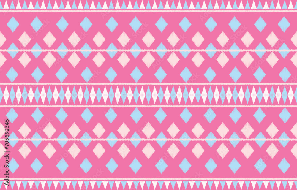 Ethnic abstract ikat art. Aztec ornament print. geometric ethnic pattern seamless  color oriental.  Design for background ,curtain, carpet, wallpaper, clothing, wrapping, Batik, vector illustration.