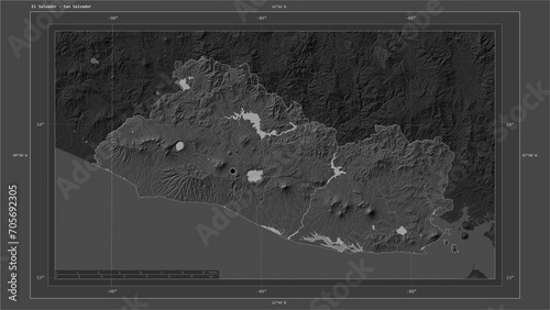 El Salvador composition. Bilevel elevation map