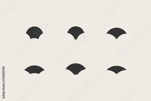 Fish scale elements for your project. Simple geometric shape in arabic style. Vector element for grid and pattern.