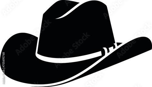 Cowboy Hat Profile Cut Out. High quality vector. AI generated illustration.