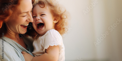 Fotótapéta mother hugs her child Generative AI