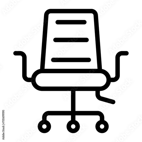 desk chair line icon