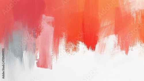 Abstract background in red, peach and orange colors with brush strokes texture