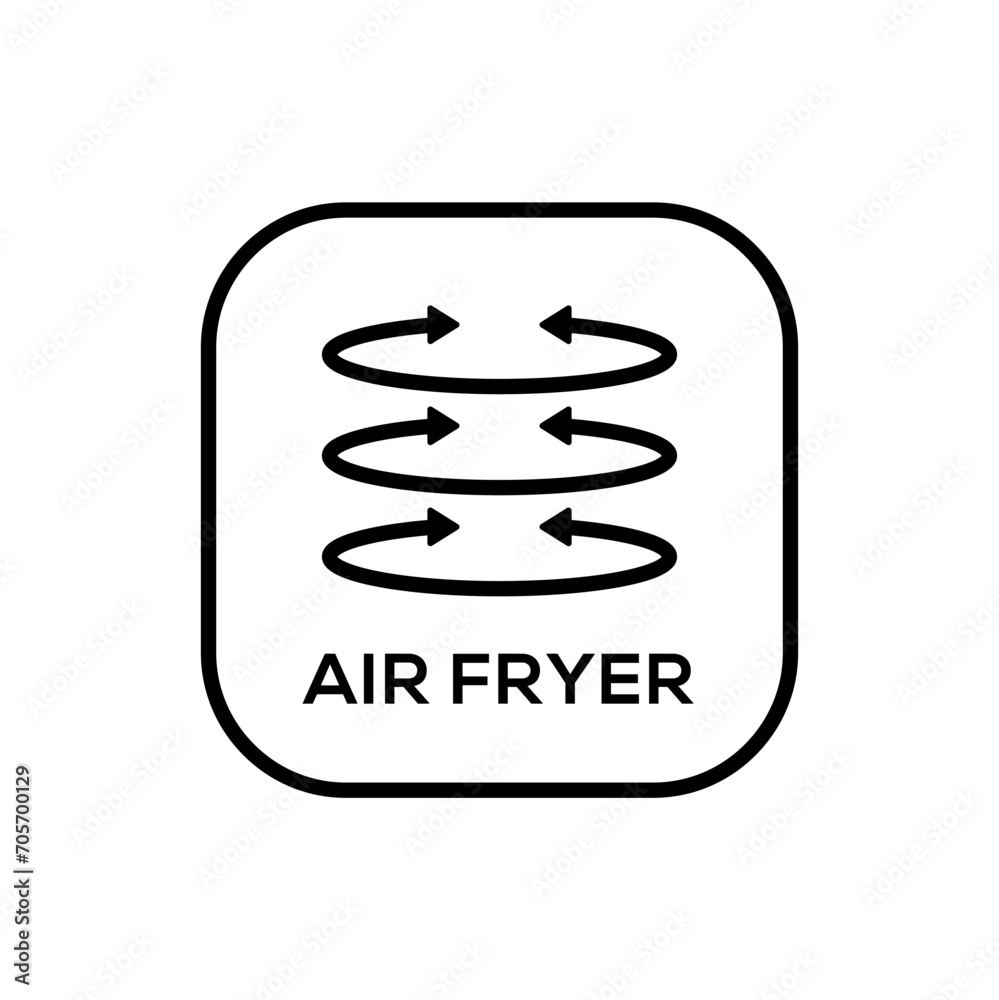 Simple Air Fryer Technology Badge Logo Design. Symbol line vector Simple Air Fryer Technology Badge Logo Design. Symbol line vector