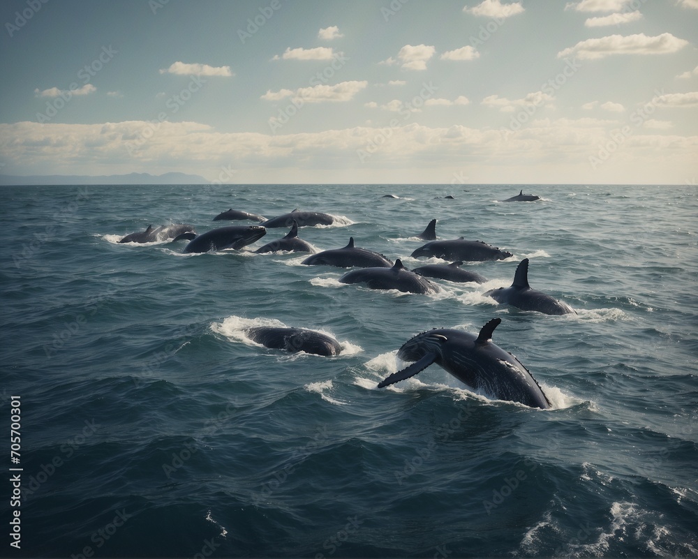 Fototapeta premium seagulls on the sea