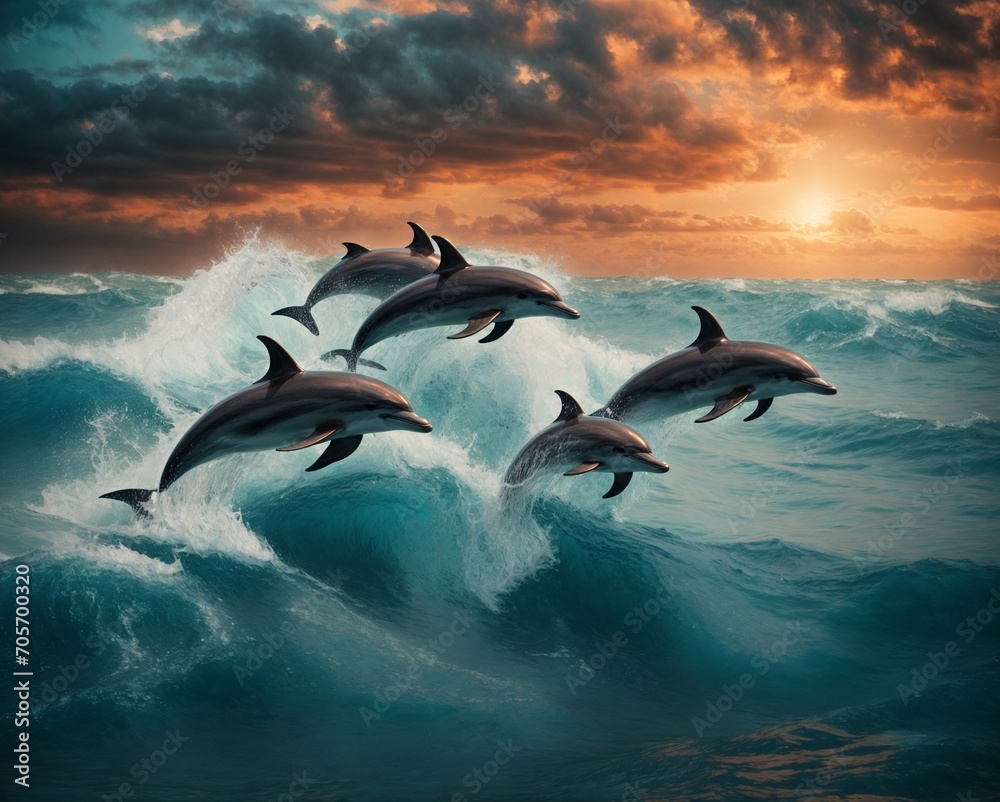 Obraz premium dolphins in the sea