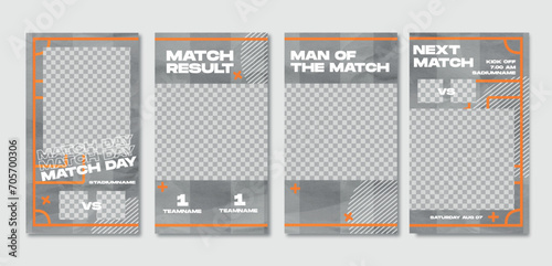 Sport story post template , Football Match day , Full time , Next match Best player