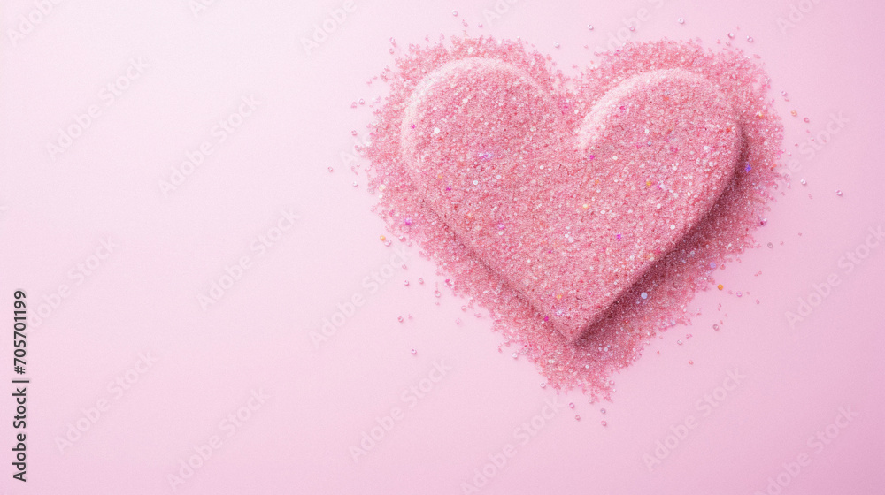 Pink glitter heart on a pink background. Valentine's day concept. Pink glitter heart on a pink background. Valentine's day concept.