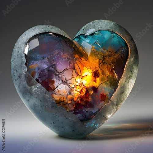 heart of polished marble stone and precious reasons internally 02