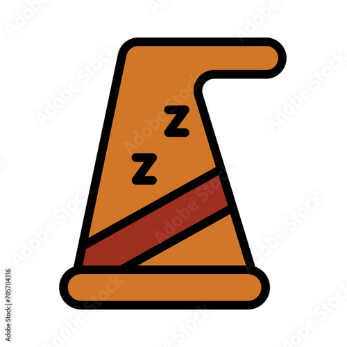 Night Resting Sleep Filled Outline Icon