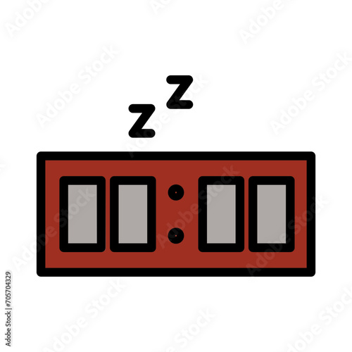 Night Resting Sleep Filled Outline Icon