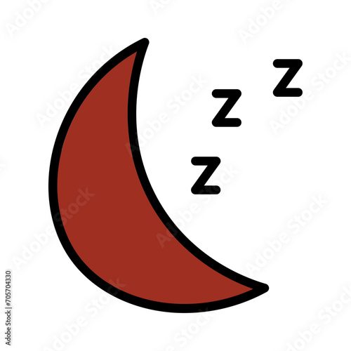 Night Resting Sleep Filled Outline Icon