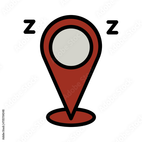 Night Resting Sleep Filled Outline Icon