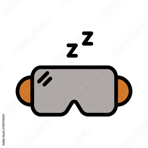 Night Resting Sleep Filled Outline Icon
