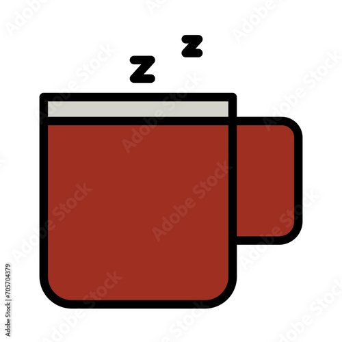 Night Resting Sleep Filled Outline Icon