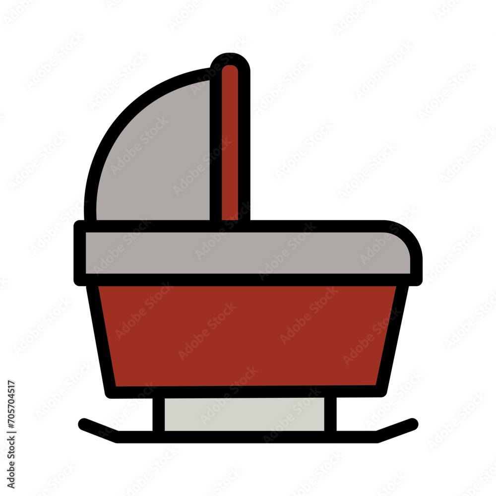 Baby Bed Cradle Filled Outline Icon Baby Bed Cradle Filled Outline Icon