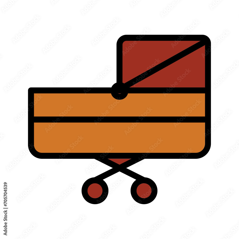 Baby Sleep Stroller Filled Outline Icon