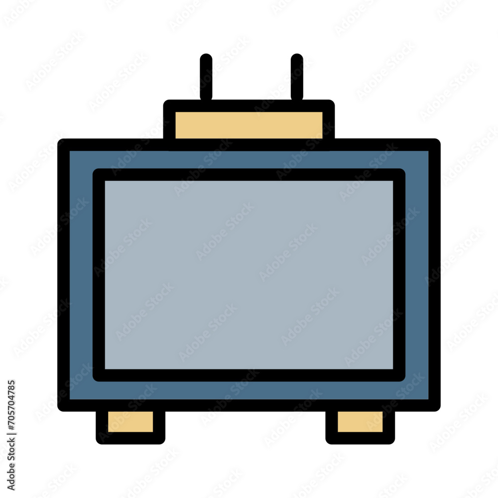 Television Watch Sleep Filled Outline Icon Television Watch Sleep Filled Outline Icon