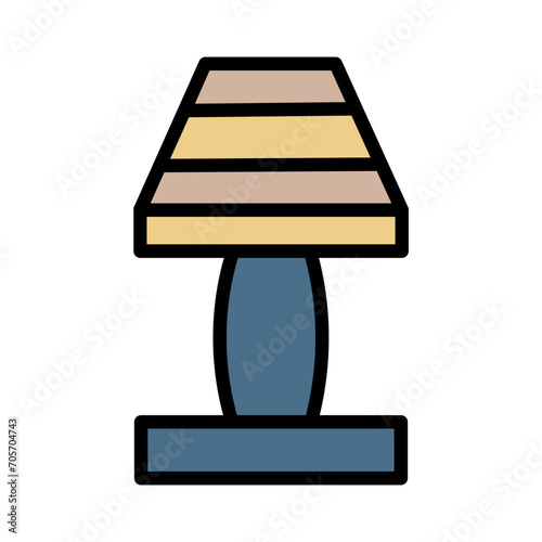 Sleeping Lamp Time Filled Outline Icon