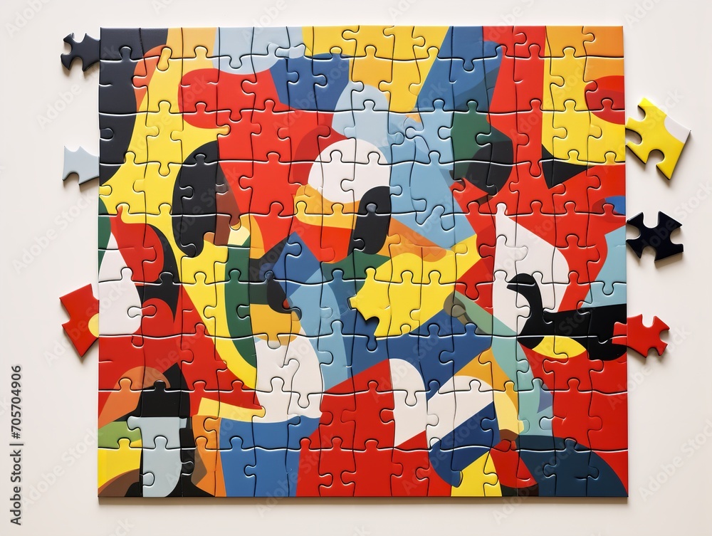 Naklejka premium Engaging Custom Puzzle Mockup for Fun and Learning - AI Generated