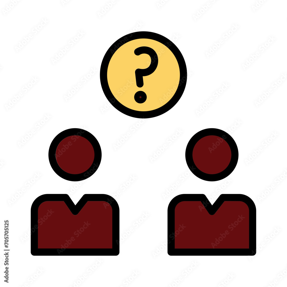 Couple Question Friends Filled Outline Icon Couple Question Friends Filled Outline Icon