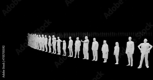 human figures as crowd for society or social issues