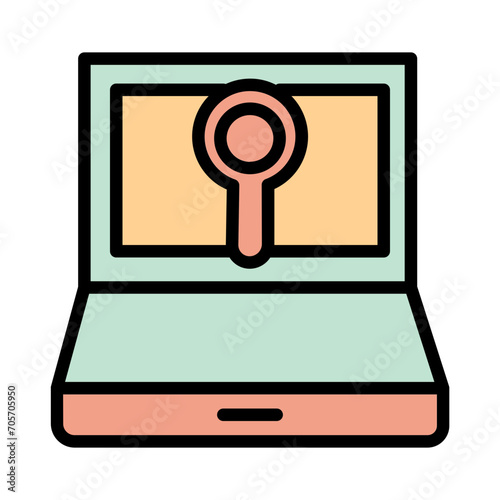 Seo Web Search Filled Outline Icon