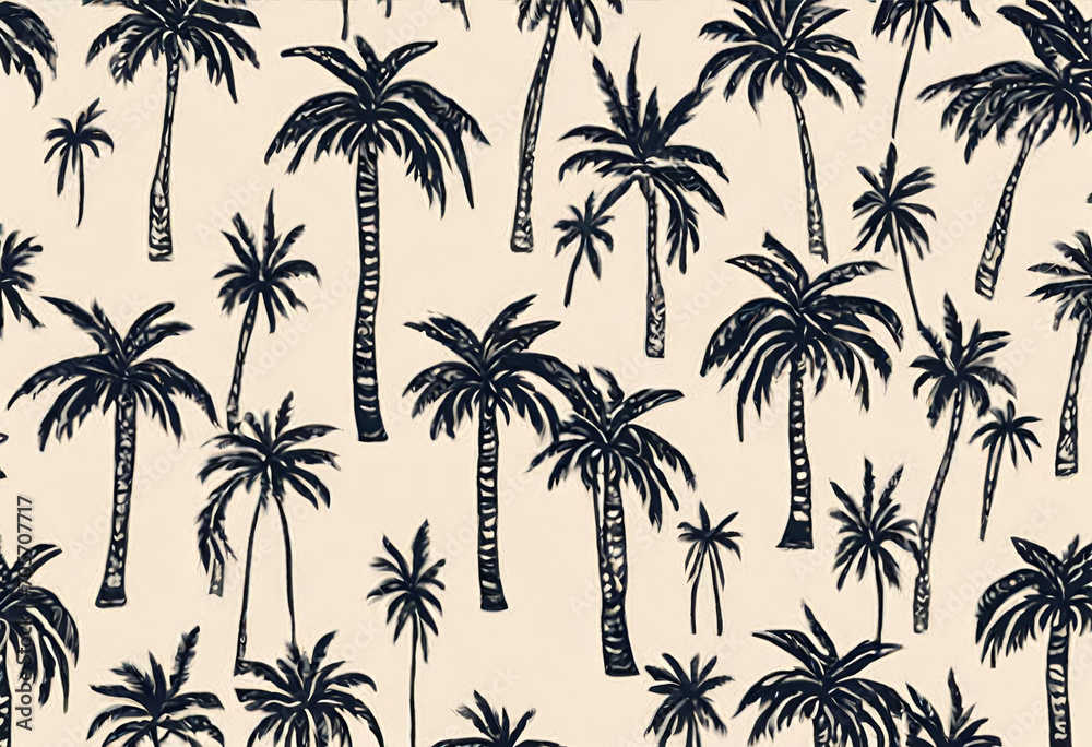 palm trees seamless pattern, coconut background