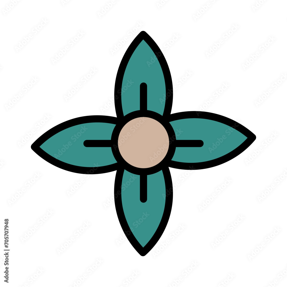 Aster Daisy Floral Filled Outline Icon Aster Daisy Floral Filled Outline Icon
