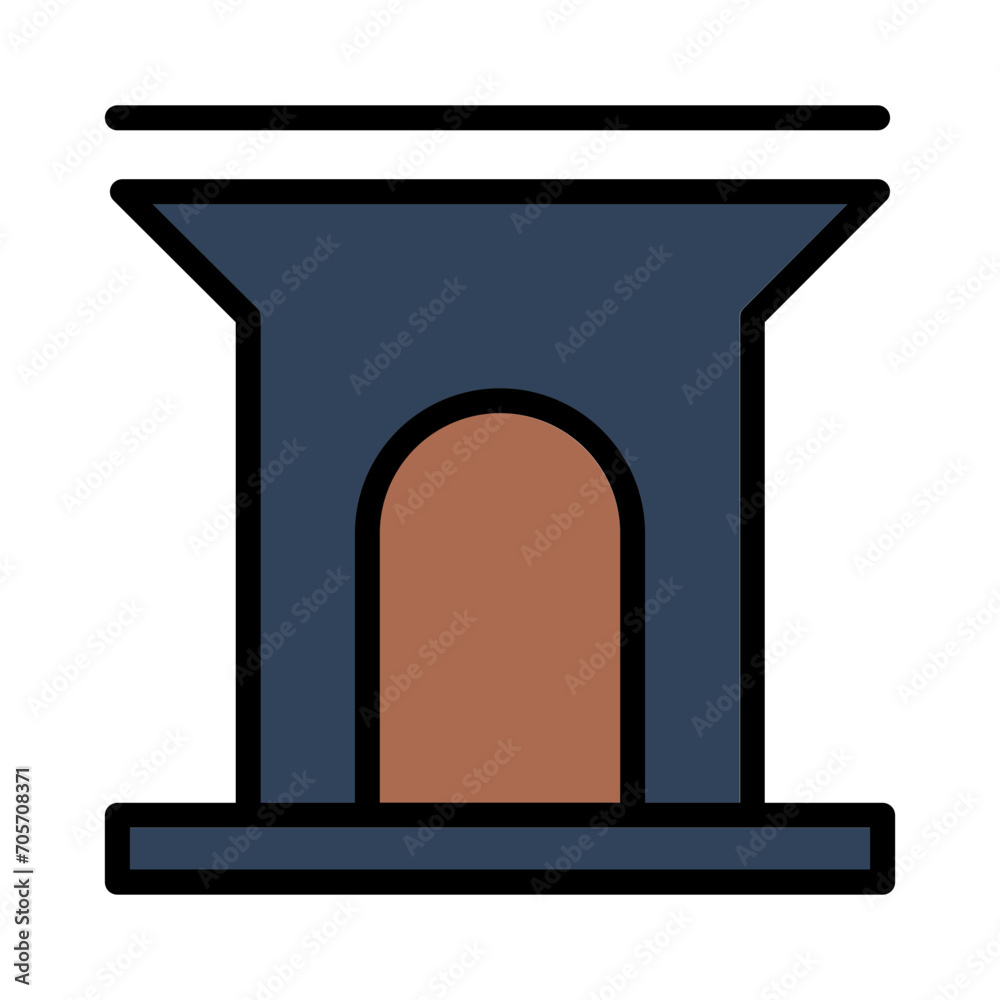 Fototapeta premium Arc Place Triumph Filled Outline Icon