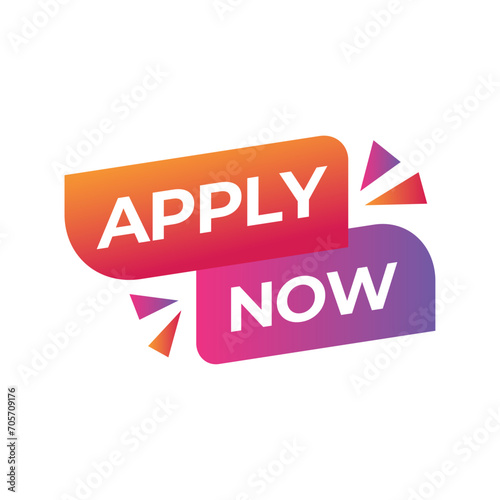 Apply now job submit button icon. Vector apply now button.