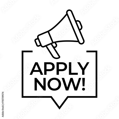 Apply now job submit button icon. Vector apply now button.