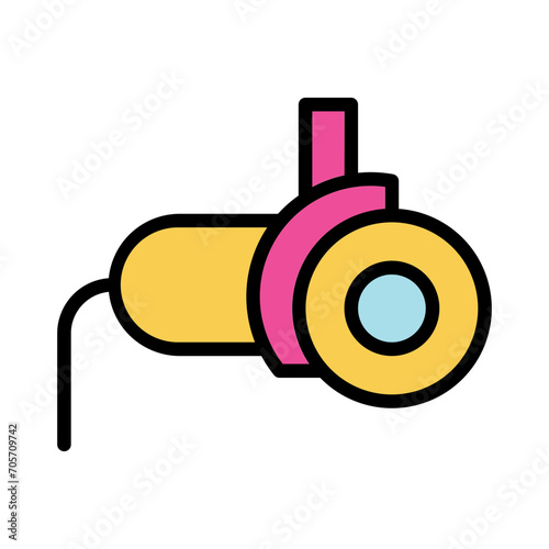 Metal Saw Welding Filled Outline Icon