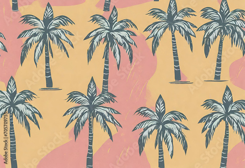 palm trees seamless pattern  coconut background