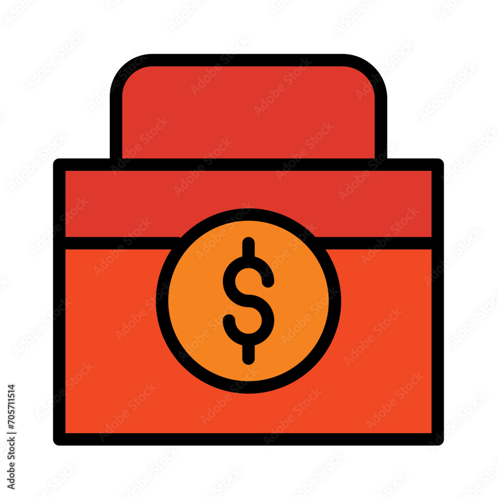 Case Dollar Suitcase Filled Outline Icon Case Dollar Suitcase Filled Outline Icon