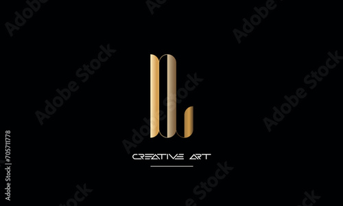 DL, LD, D, L abstract letters logo monogram