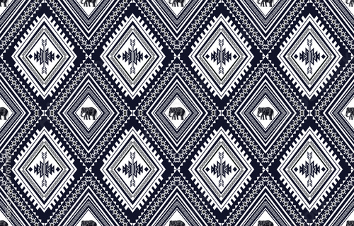 The geometric shapes are all different sizes, which adds interest and variety to the pattern. Design for textiles, home decor, and graphic design.