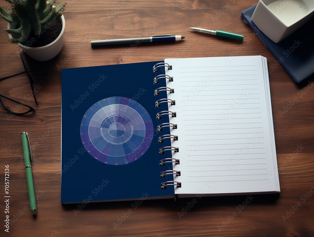 Fototapeta premium Stylish Spiral Notebook Mockup for Notes and Sketches - AI Generated