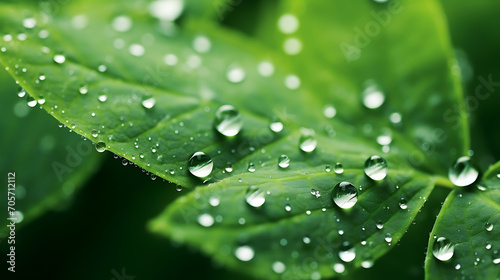 Macro shot of water droplets on a spider web in a dew-covered garden. Copy Space