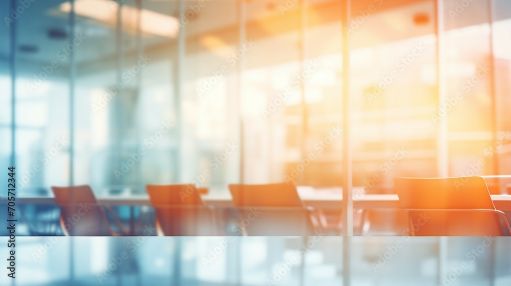 Serene Corporate Workspace with Blurred Open Space, Modern Design, and Soft Bokeh Light Serene Corporate Workspace with Blurred Open Space, Modern Design, and Soft Bokeh Light